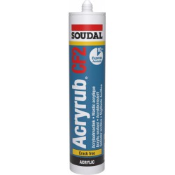 Acrylaatkit Soudal Acryrub CF2 310 ml OVERSCHILDERBAAR NA 10 MINUTEN