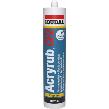 Acrylaatkit Soudal Acryrub CF2 310 ml OVERSCHILDERBAAR NA 10 MINUTEN