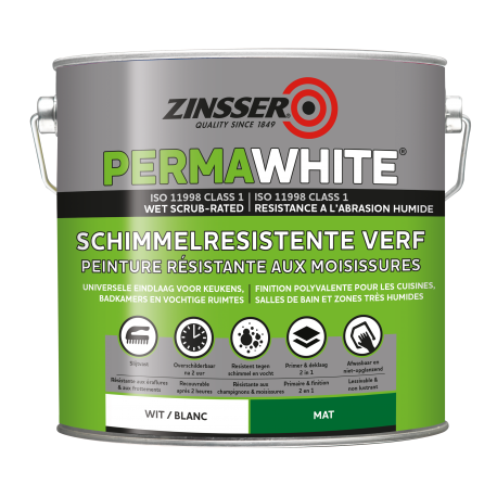 Zinsser Permawhite Matt schimmelwerende verf WIT