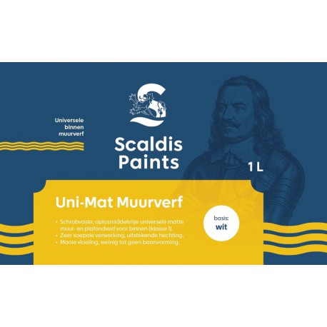 Scaldis Paints Uni-Mat matte schrobvaste muurverf