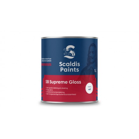 Scaldis Paints SB Supreme Gloss oplosmiddelhoudende hoogglans aflakverf voor buiten